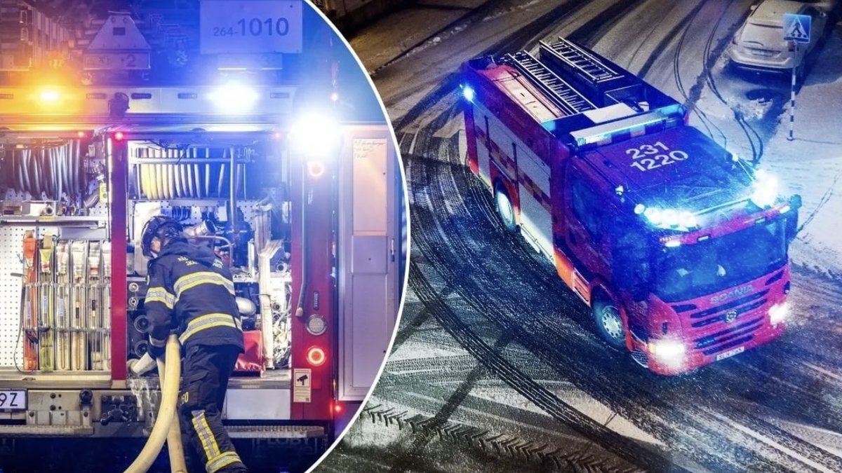 Barnfamilj räddade ur brand – ytterdörren blockerad utifrån