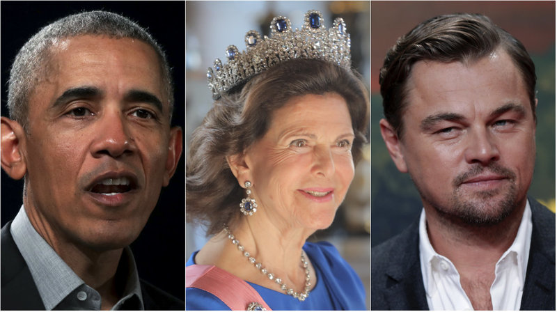 Barack Obama, Drottning Silvia och Leonardo DiCaprio. Barack Obama, Drottning Silvia och Leonardo DiCaprio.