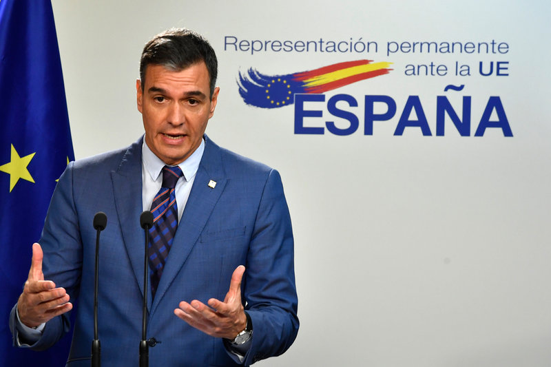 När Sveriges halvår i EU-toppen är över tar i stället Spanien och premiärminister Pedro Sánchez. hand om ordförandeskapet i EU:s ministerråd från den 1 juli 2023. Arkivbild.
