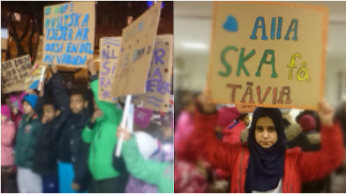 En demonstration hölls i Fisksätra mot karateförbundets hijabförbud. 