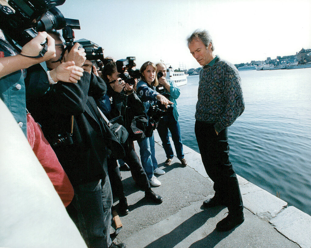 Clint Eastwood fotograferad i Stockholm 7 september 1992 Clint Eastwood fotograferad i Stockholm 7 september 1992