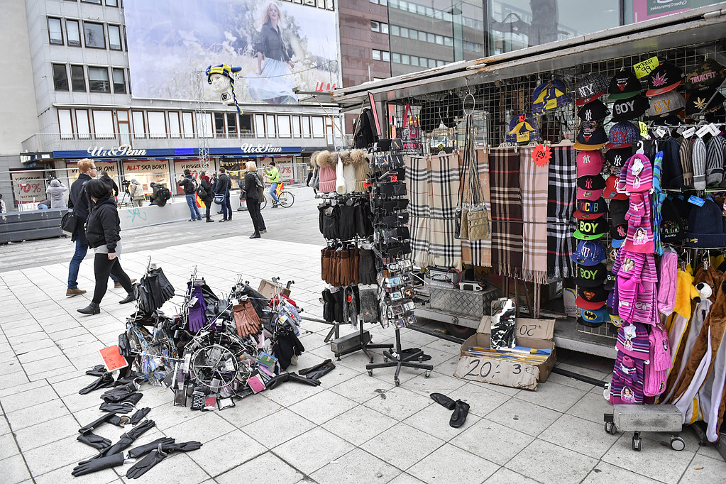 Omkullvält stånd Brottsplatsen