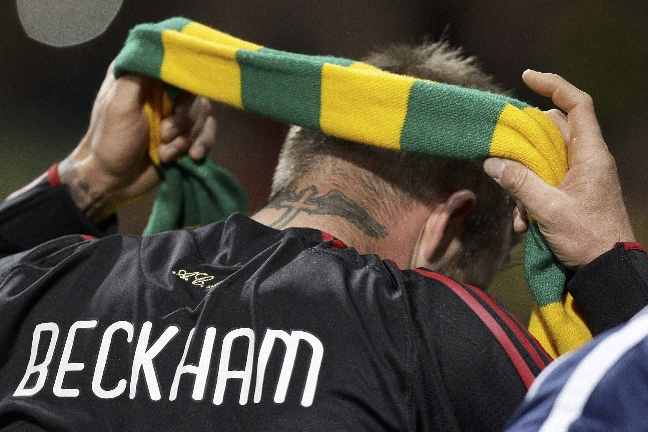 David Beckham visar sin solidaritet med Manchester Unitedfansen