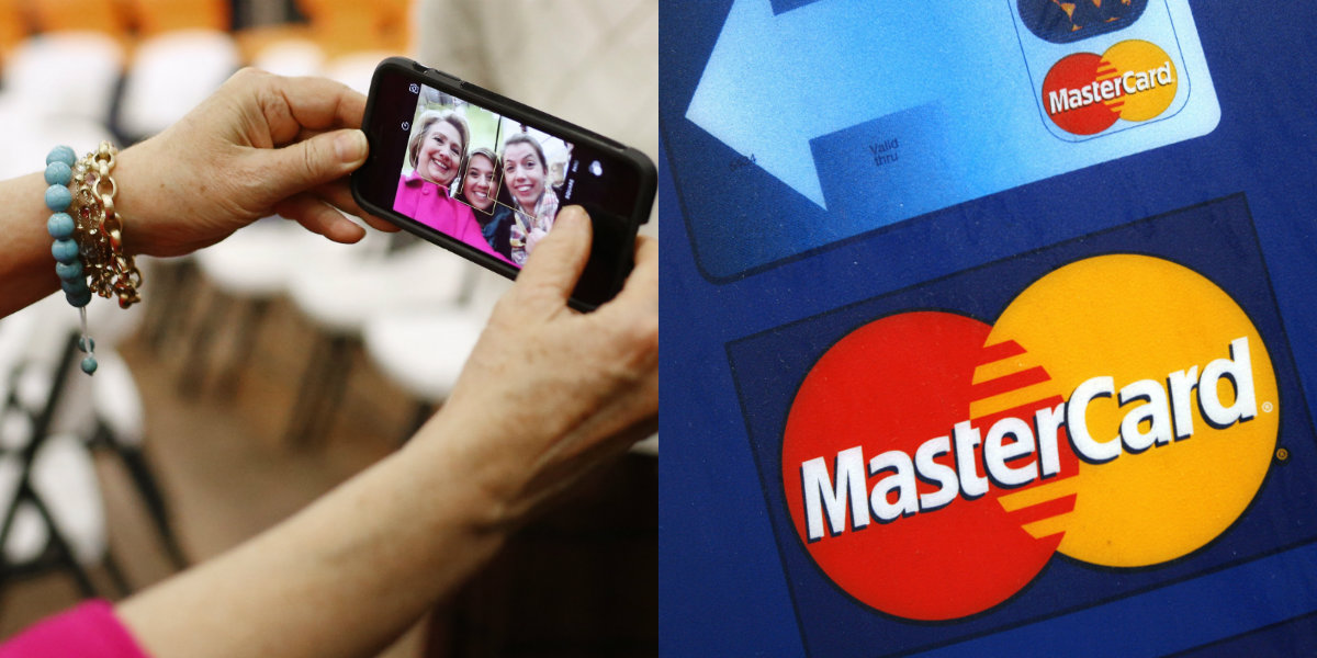 Selfie, Iphone, Mastercard, USA, Bank, Fingeravtryck