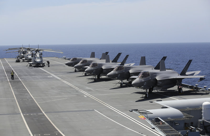 Amerikanska och brittiska flygplan under Nato-övning. Arkivbild.