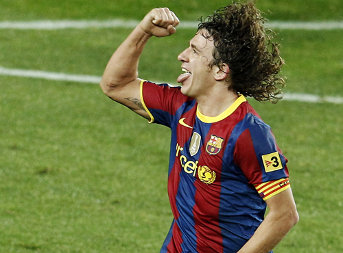 Så här firade lagkaptenen Carles Puyol. Så här firade lagkaptenen Carles Puyol.