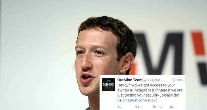 Mark Zuckerberg, Lösenord, Hackad