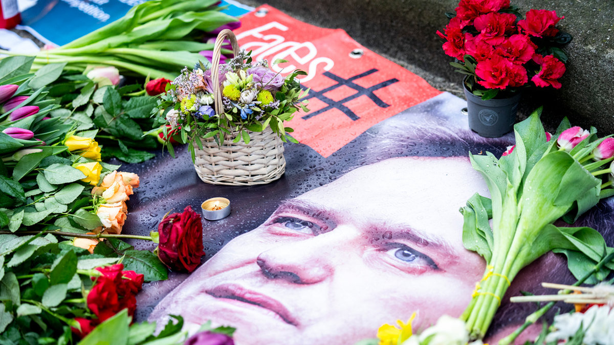 Navalnyj hyllas efter sin död. Arkivbild.