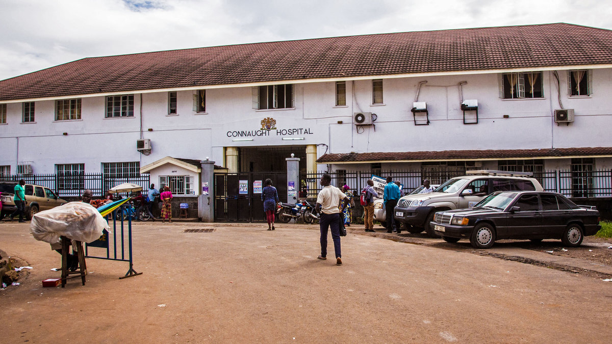 Sjukhus i Freetown, Sierra Leone, som används för att behandla människor som insjuknat i ebola.