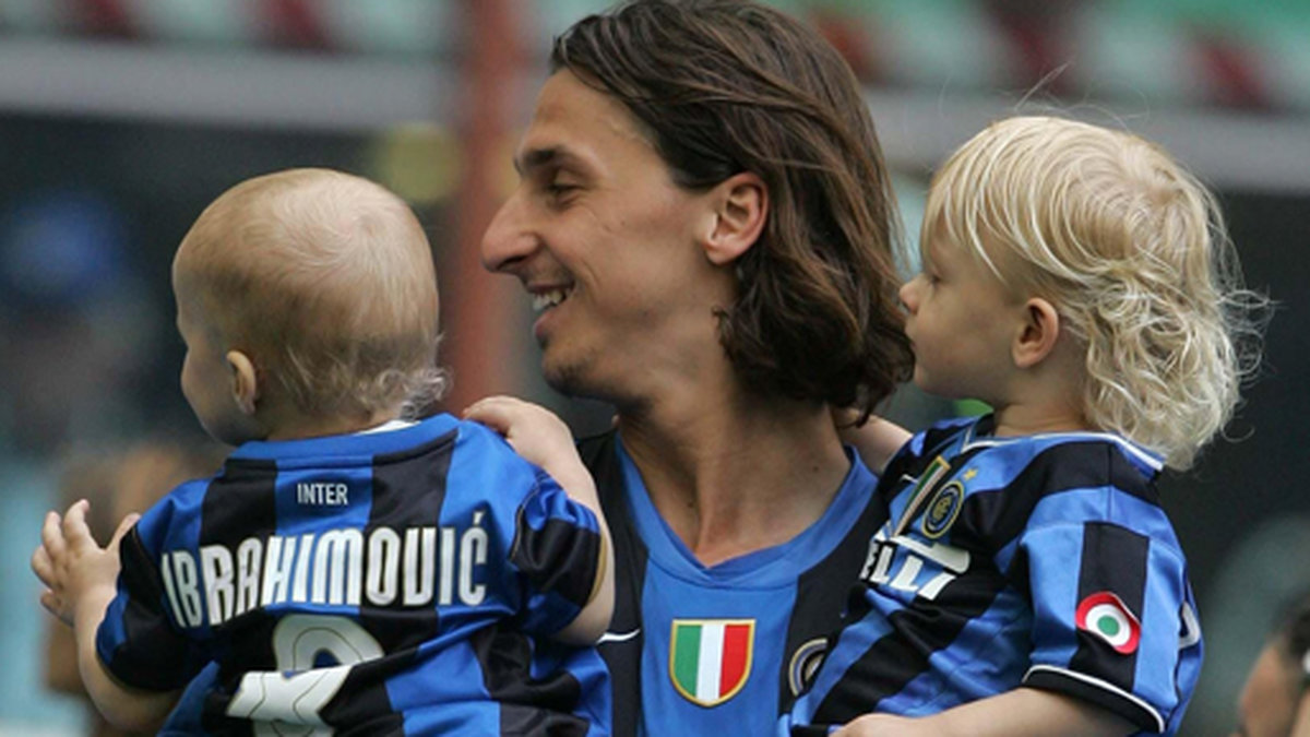Zlatan och hans söner på plan – här har Zlatans Inter just mött Atalanta. 