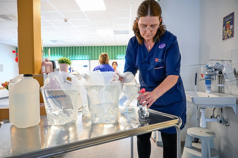 För Ida Wiflings och de andra på korttidsenheten i Visby ledde restriktionerna på dricksvattnet till en del krångel i vardagen. 