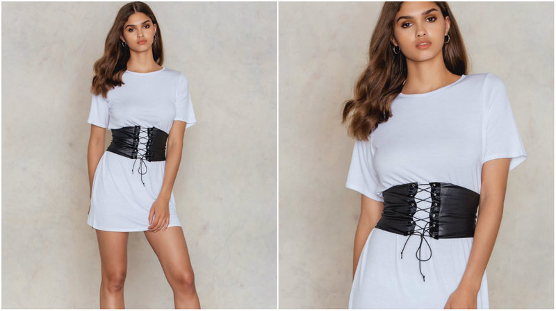 T-shirt med korsettbälte