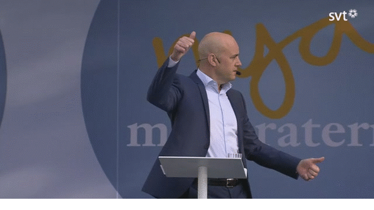 Internet, dans, Fredrik Reinfeldt, tal, Gifs, Almedalen