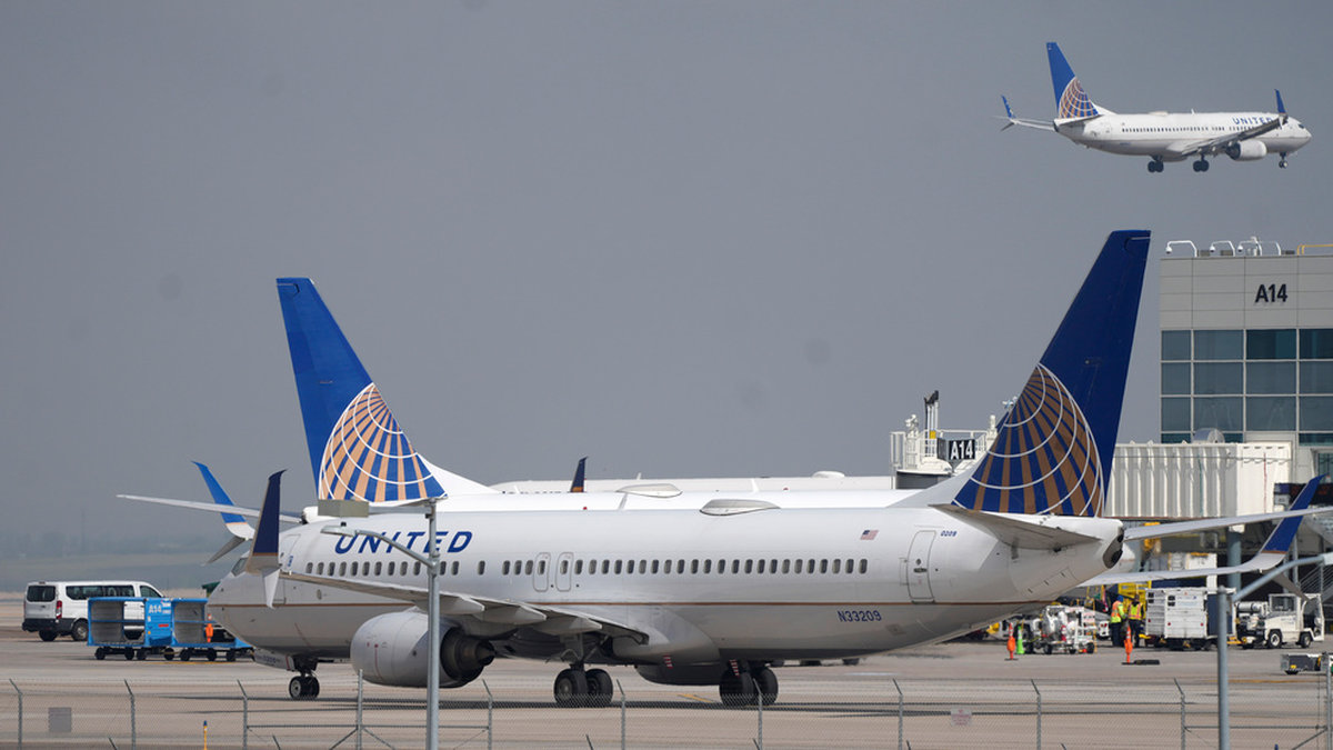 Ett flygplan tillhörande United Airlines tappade en flygplansdel under en flygning mellan San Francisco och Medford. Planen på bilden har inte med händelsen att göra. Arkivbild.