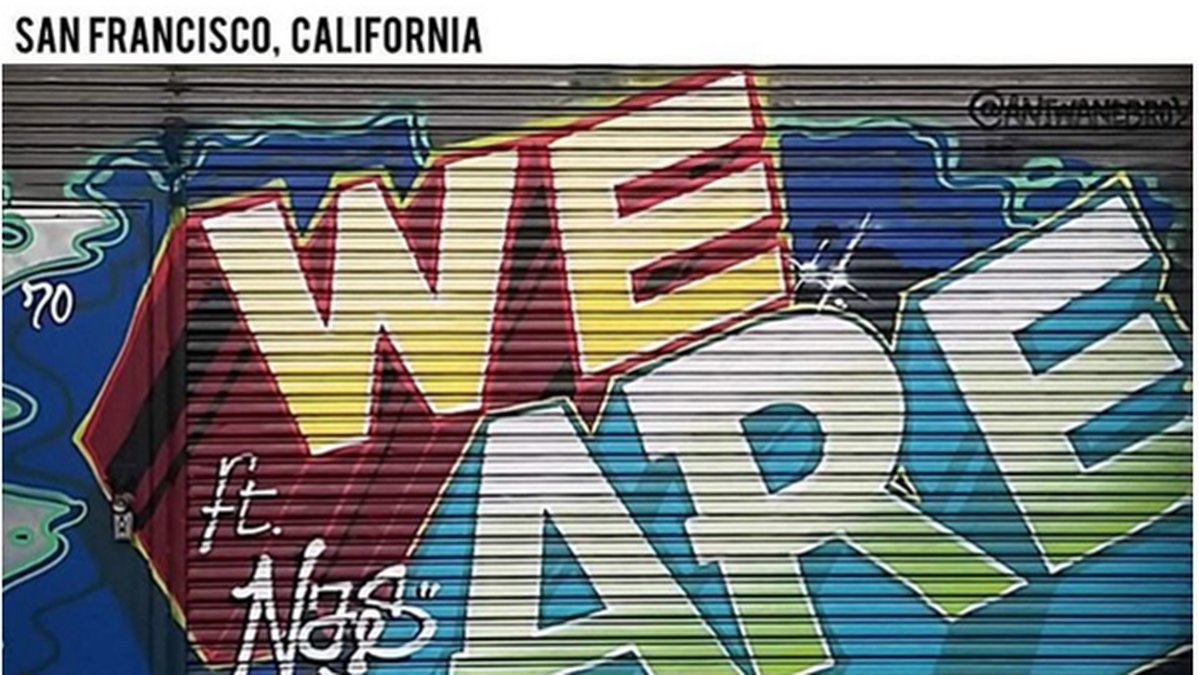 Så här såg det ut i San Francisco där Rpes skrev titeln till låten "We are" ft Nas.