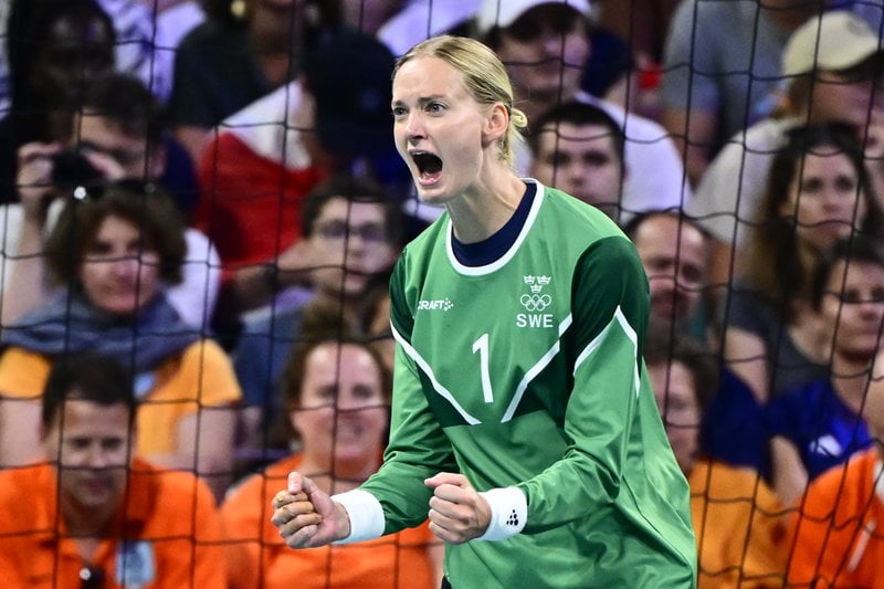 Johanna Bundsen vaktade målet under OS 2024. Foto: Jonas Ekströmer/TT