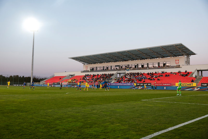 Lördagens VM-kvalmatch mellan Serbien och Sverige på Sportski centar FSS, plan 1, i Stara Pazova, Serbien.
