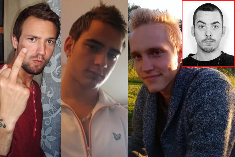 Från vänster: Johan Flykt, Andreas Clarström, Dennis Jonsson mördade Christian Larsson. 