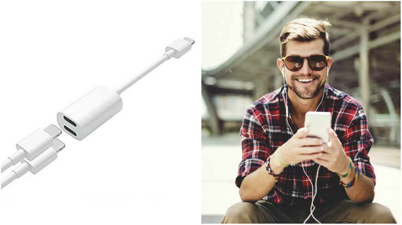 Adapter till iPhone för laddare och hörlurar