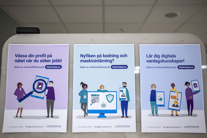 Arbetsförmedlingen tipsar om kurser att gå för den som söker jobb. Foto: Johan Nilsson/TT Arbetsförmedlingen tipsar om kurser att gå för den som söker jobb. Foto: Johan Nilsson/TT
