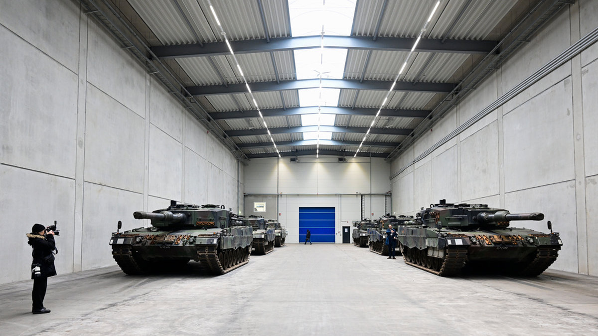 Tyska Rheinmetall, som bland annat tillverkar stridsvagnen Leopard, ska bygga flera vapenfabriker i Ukraina. Arkivbild.