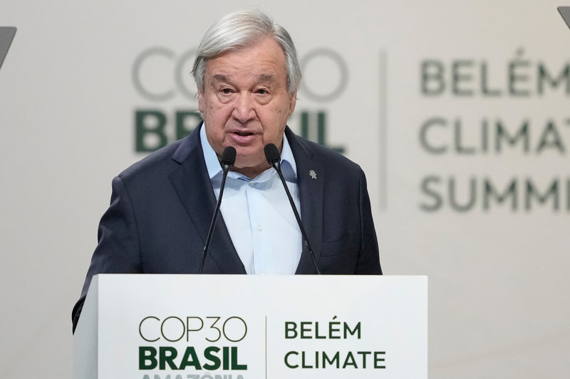FBN:s generalsekreterare António Guterres på COP30 i Brasilien.