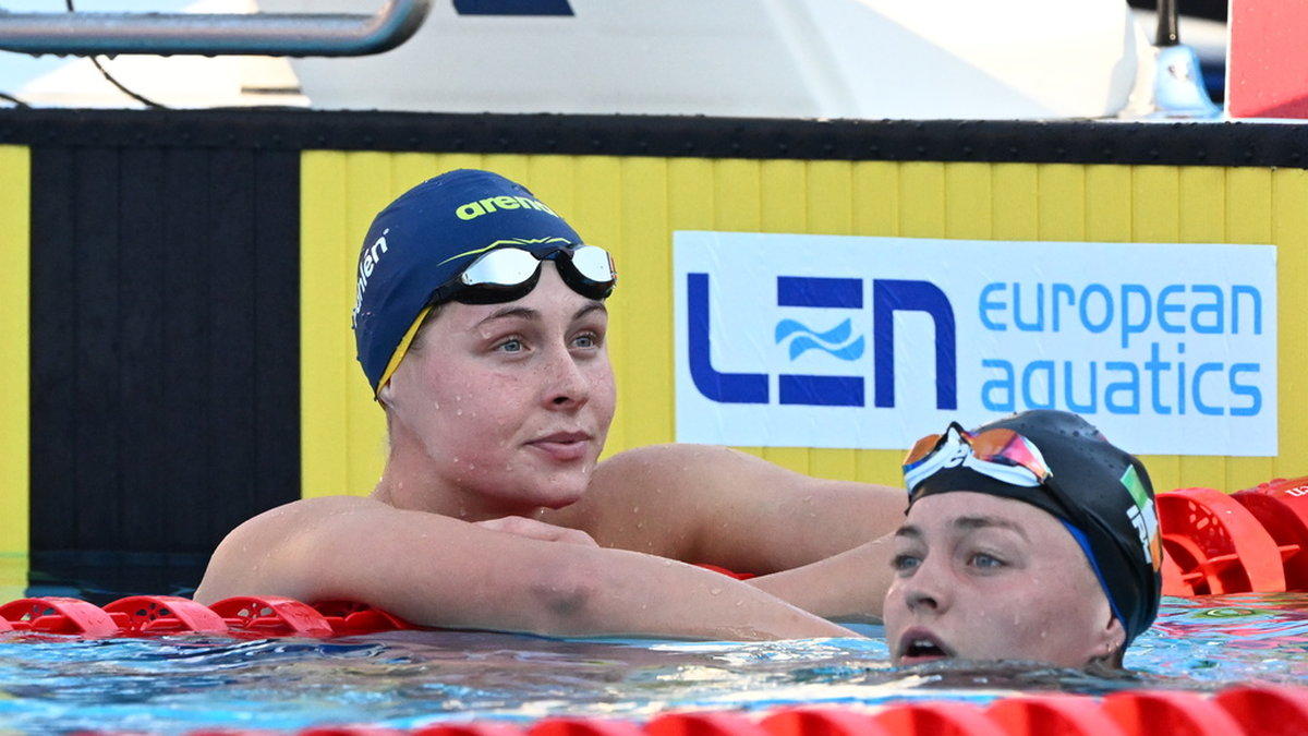 Sophie Hansson kom på sjätte plats på 100 meter bröstsim under sim-EM i Rom.