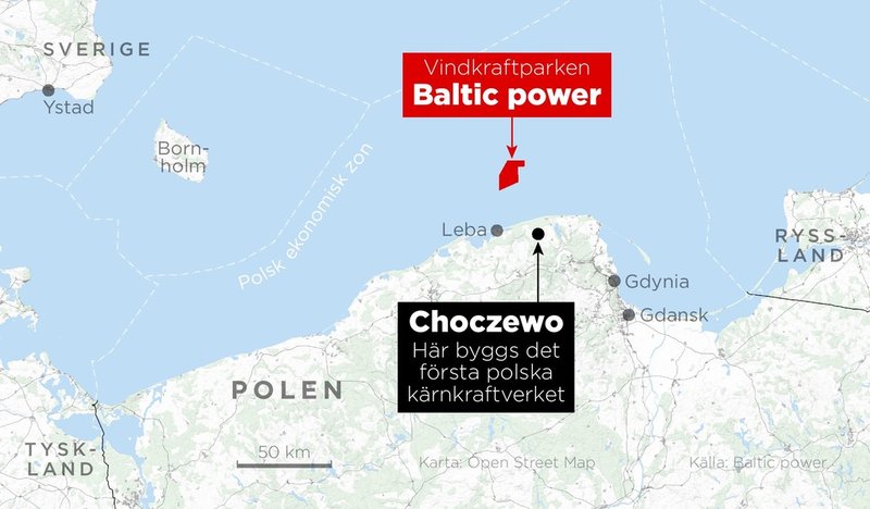 Den havsbaserade vindkraftparken Baltic power ska byggas utanför Leba på den polska Östersjökusten.