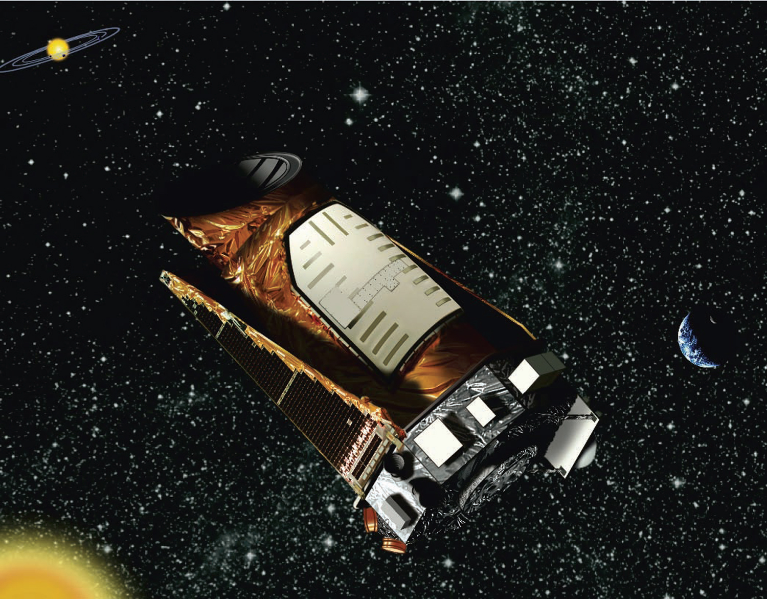 Planeten är den första som bekräftas av Keplerteleskopet (bilden) som finns ute i rymden.