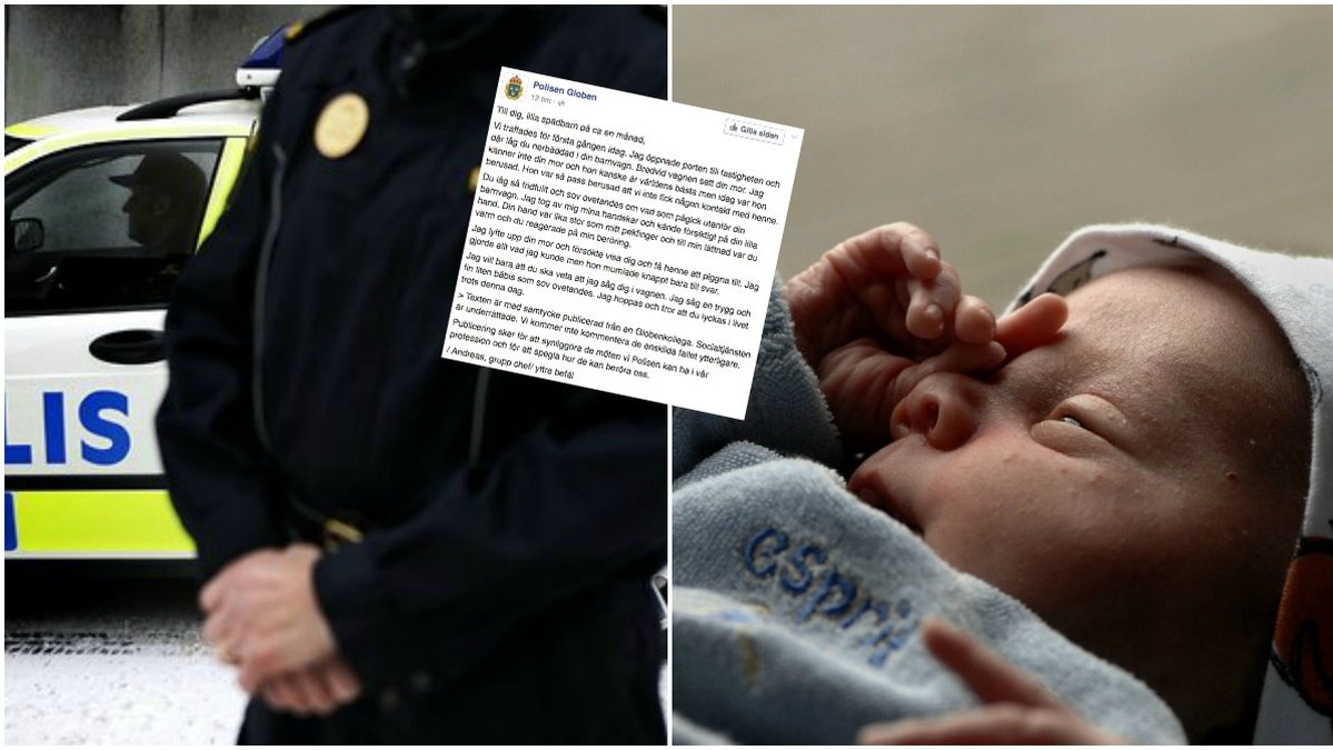 Polisen skrev ett uppmärksammat inlägg efter att ha hittat ett spädbarn.