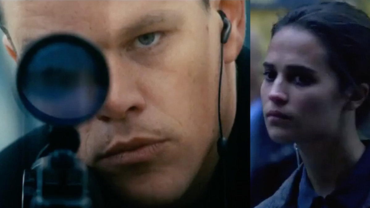 Matt Damon och Alicia Vikander i nya Bourne-filmen. 