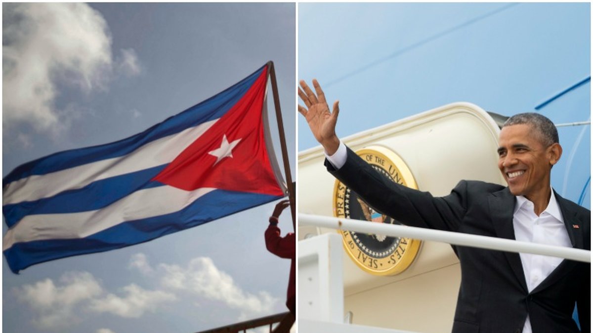 Barack Obama besöker Kuba. 