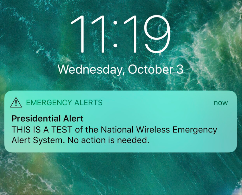 Ett sms från den amerikanska regeringen. Ett sms från den amerikanska regeringen.