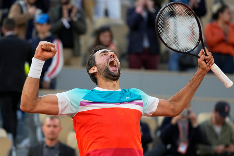 Marin Cilic jublar.
