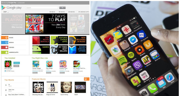 App store, Mobiltelefon, App, SMS, Apple, Google, Android