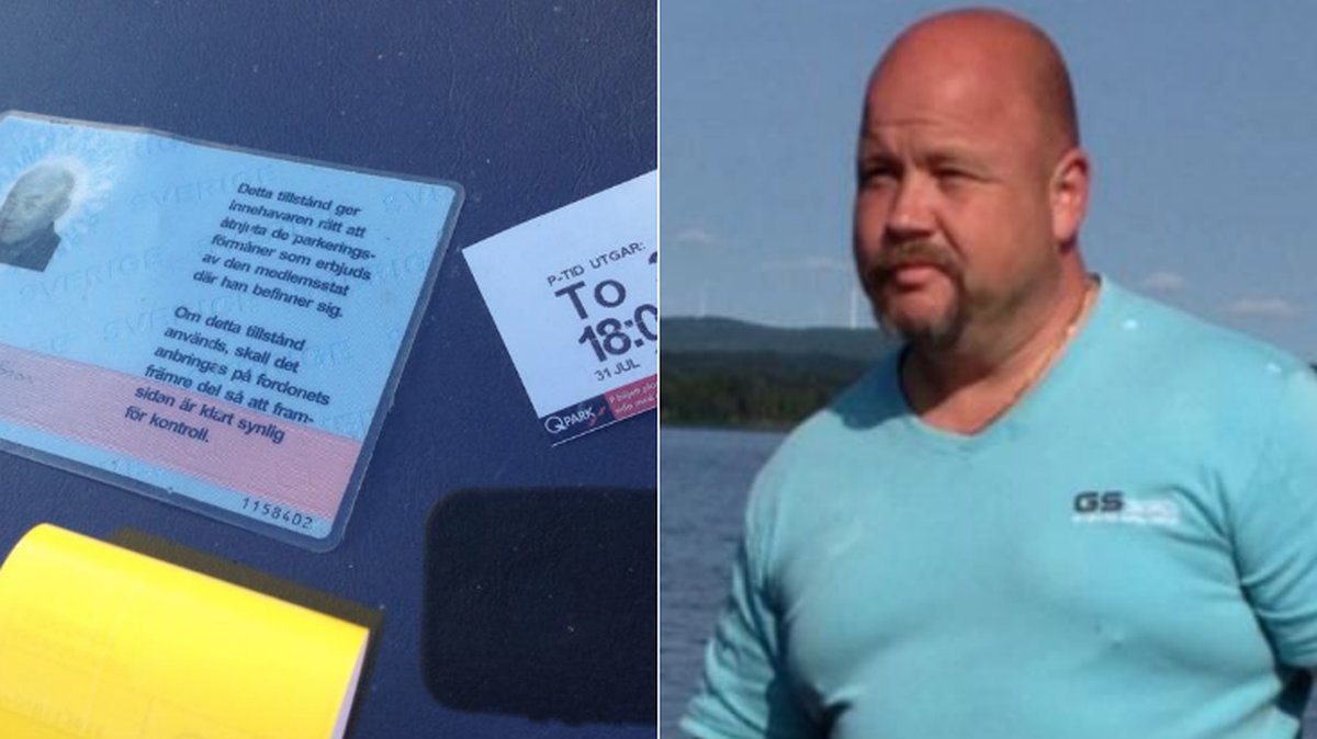 Jonny, 46, fick böter trots giltiga parkeringsbevis. 