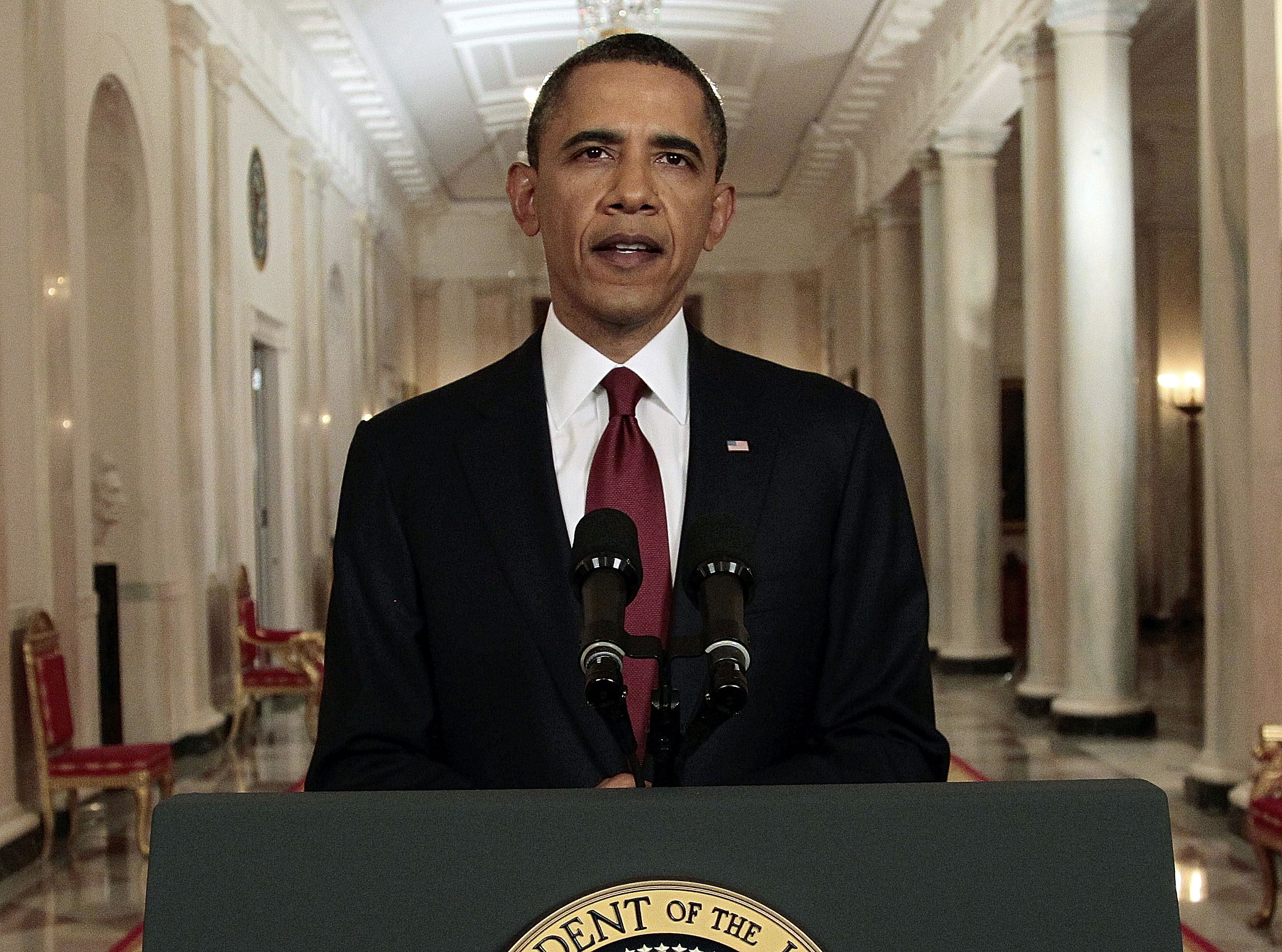 Barack Obama meddelade världen om Usama Bin Ladins död i ett tal på måndagsmorgonen.