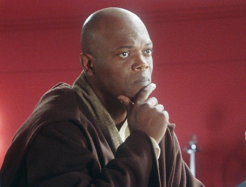 Samuel L. Jackson som Mace Windu Samuel L. Jackson som Mace Windu