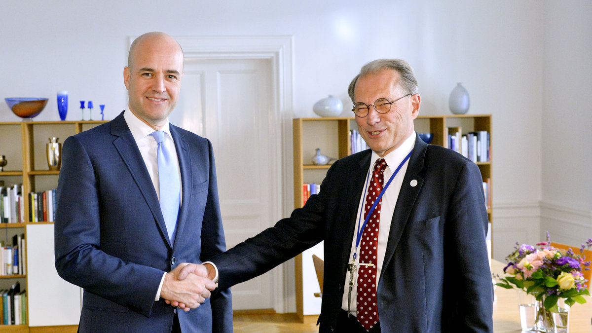 Fredrik Reinfeldt och riksdagens talman Per Westerberg. 