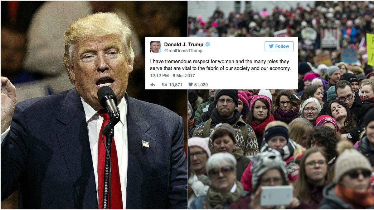 Donald Trump tweetade att han hade stor respekt för kvinnor. 