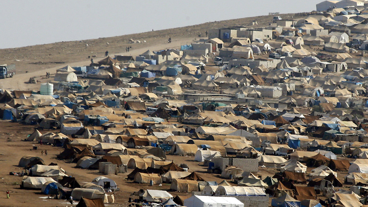 Ett flyktingläger nära den turkiska gränsen. 