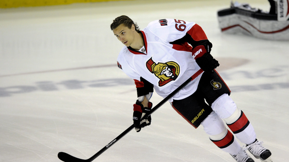 Erik Karlsson var tillbaka på isen för sitt Ottawa Senators. 