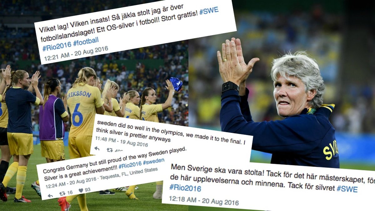 Det svenska damlandslaget hyllas på sociala medier. 