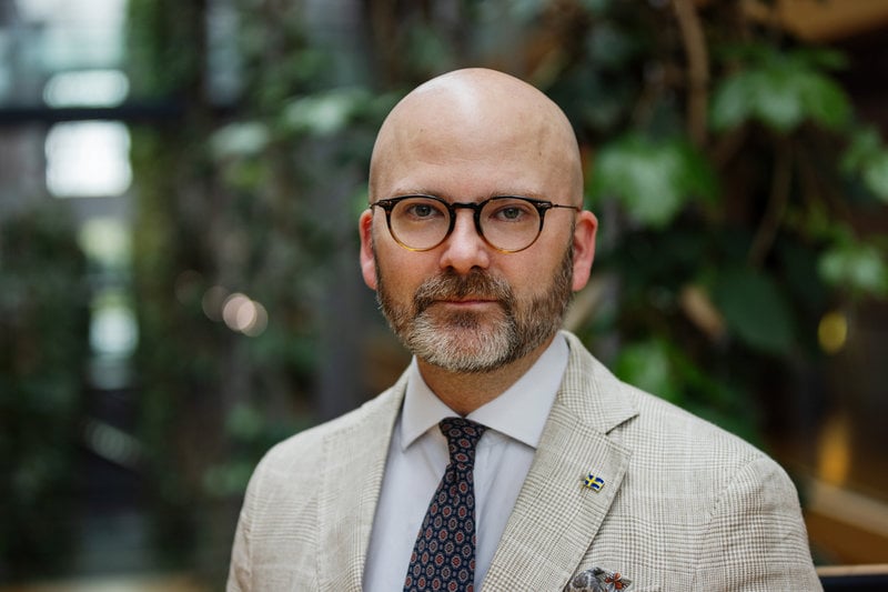 Sverigedemokraternas Charlie Weimers i Europaparlamentet  i Strasbourg. Arkivfoto.