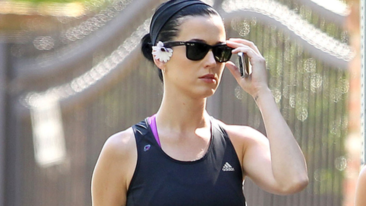 Katy Perry på joggingrunda. 
