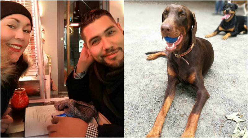 Zarah Melin, Christoffer Rosenkvist och deras hund Zarah Melin, Christoffer Rosenkvist och deras hund