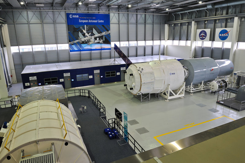 En kopia av den europeiska modulen har byggts upp vid astronautcentret i Köln. Pressbild.