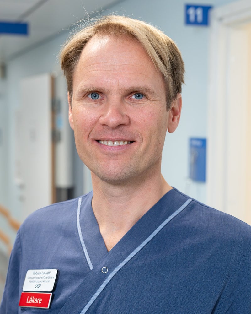 Tobias Laurell, verksamhetschef och handkirurg på Sös. Pressbild. Foto: Clas Fröhling