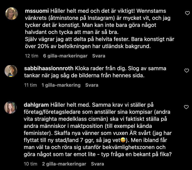 Reaktioner på Dahlbergs kritik
