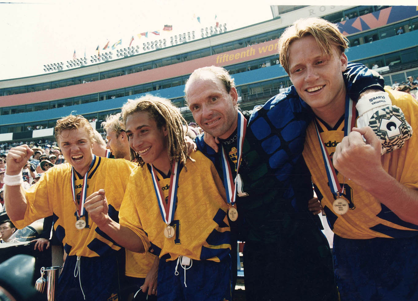 Tomas Brolin, Henke Larsson, Thomas Ravelli och Kennet Andersson 1994. Tomas Brolin, Henke Larsson, Thomas Ravelli och Kennet Andersson 1994.